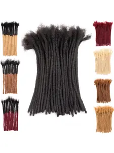 Handmade Human Hair Dreadlocks,0.6cm Dreadlock Extension 100% Full Handmade Permanent Dreadlock Extension for Women/Men/Kids Can Be Dyed Bleached  (0.6cm #1B/27, #1B/30#, 1B/99J#,27#, 30#, #99j, 4-16 inch 10-60 Strands)