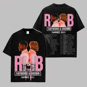 R&B Summer 2026 Premium Washed Cotton T-Shirt (Made In US), Raymond & Brown Graphic Tee, Pink Concert Streetwear Shirt, Urban Music Duo Tee, Hip Hop Fan Merch, Unisex Gift Shirt