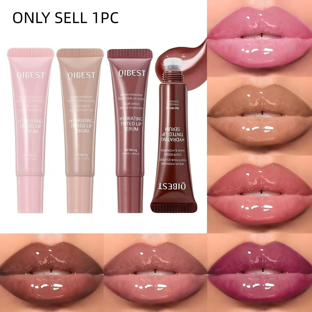 6 Color Liquid Lip Gloss Set, Moisturizing Lip Tint Shiny Lip Stain, Waterdrop Hydrating Lip Balm, Chocolate Colors, Glossy, Nourishing Lip Glaze, Lip Care, Makeup