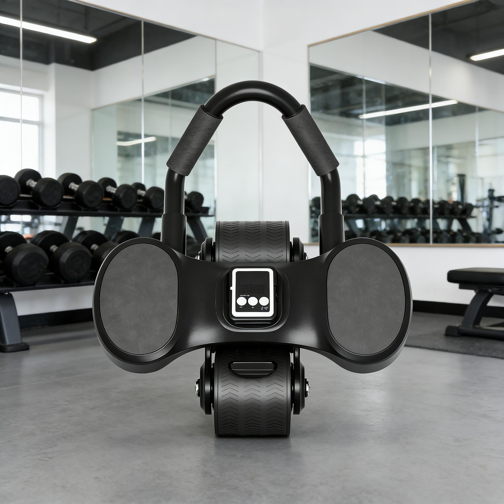 Beginner-Friendly Ab Roller Wheel | Automatic Rebound with Timer, Elbow Support & Knee Mat | Unisex Core Training Equipment