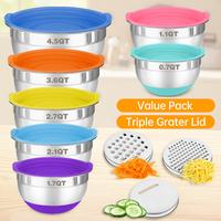 7PC Mix Bowl With 3PC Slicer Lid