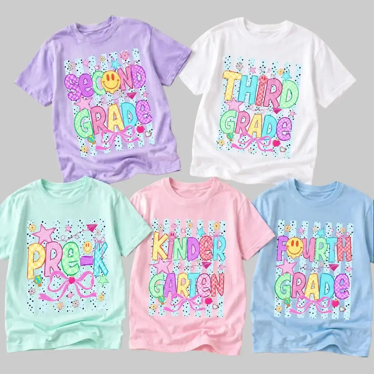 Women's Casual Comfortable Short-Sleeve Cotton T-Shirt - Retro Teacher Graphic, Colorful Prints, Round Neck Back to School Everyday Top, Shortsleeve, Tshirt, Shirts For Women