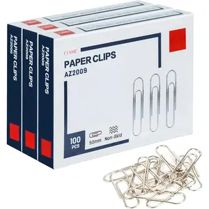 Paper Clips Nonskid, 300 Large Paper Clips, 3 Boxes of 100 Each,