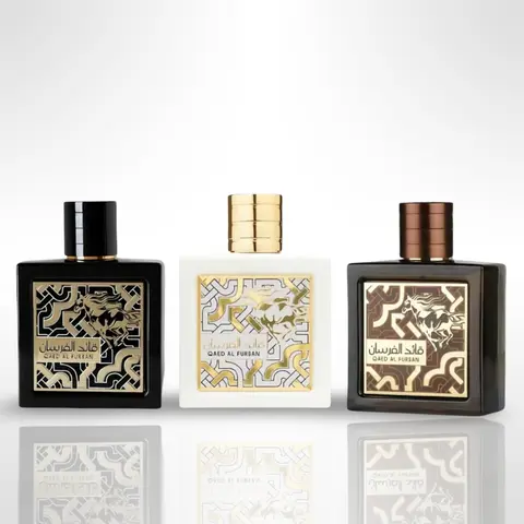 Lattafa Qaed Al Fursan Fragrance Gift Bundle Set - 3.4oz(100ml) Luxury-Inspired Masculine Collectible Bottle-Shaped Men's Fragrance, Body Perfume, Untamed Vibe, Unique Regional Blend, Elegant Personal Care Gift for Boyfriends