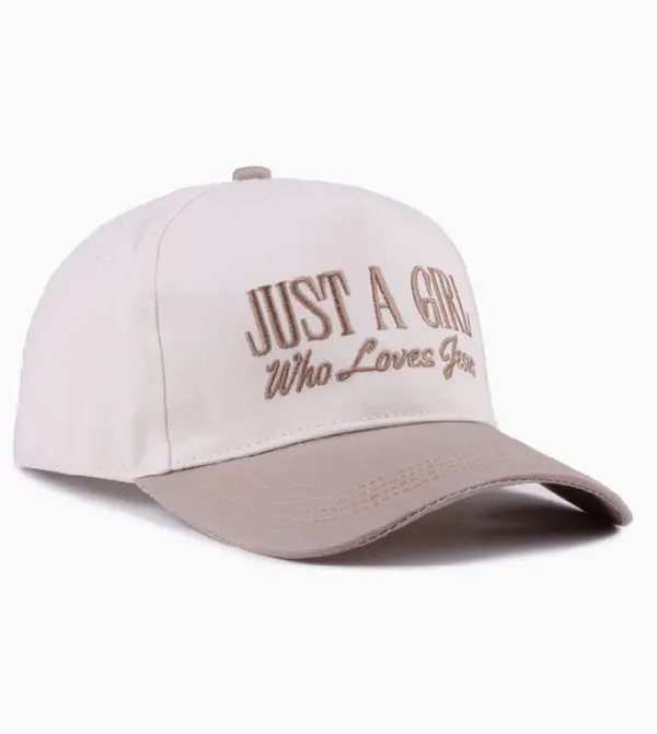 "Just A Girl Who Loves Jesus 2-Tone Canvas Cotton Hat, Adjustable Baseball Cap SI-28", Adjustable Hat