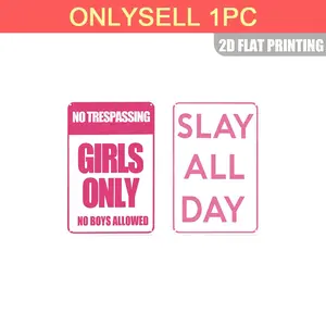 Girls' Exclusive Vintage Aluminum Art, Fun Warning Sign, Aluminum Decorative Poster, 8x12 Inches 2D Flat Aluminum Poster