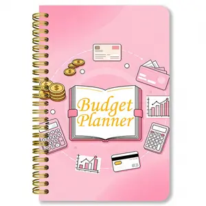 A notebook for financial planning, featuring monthly and weekly budget sheets, spiral-bound, specially designed for adult personal finance management, with a fashionable cover