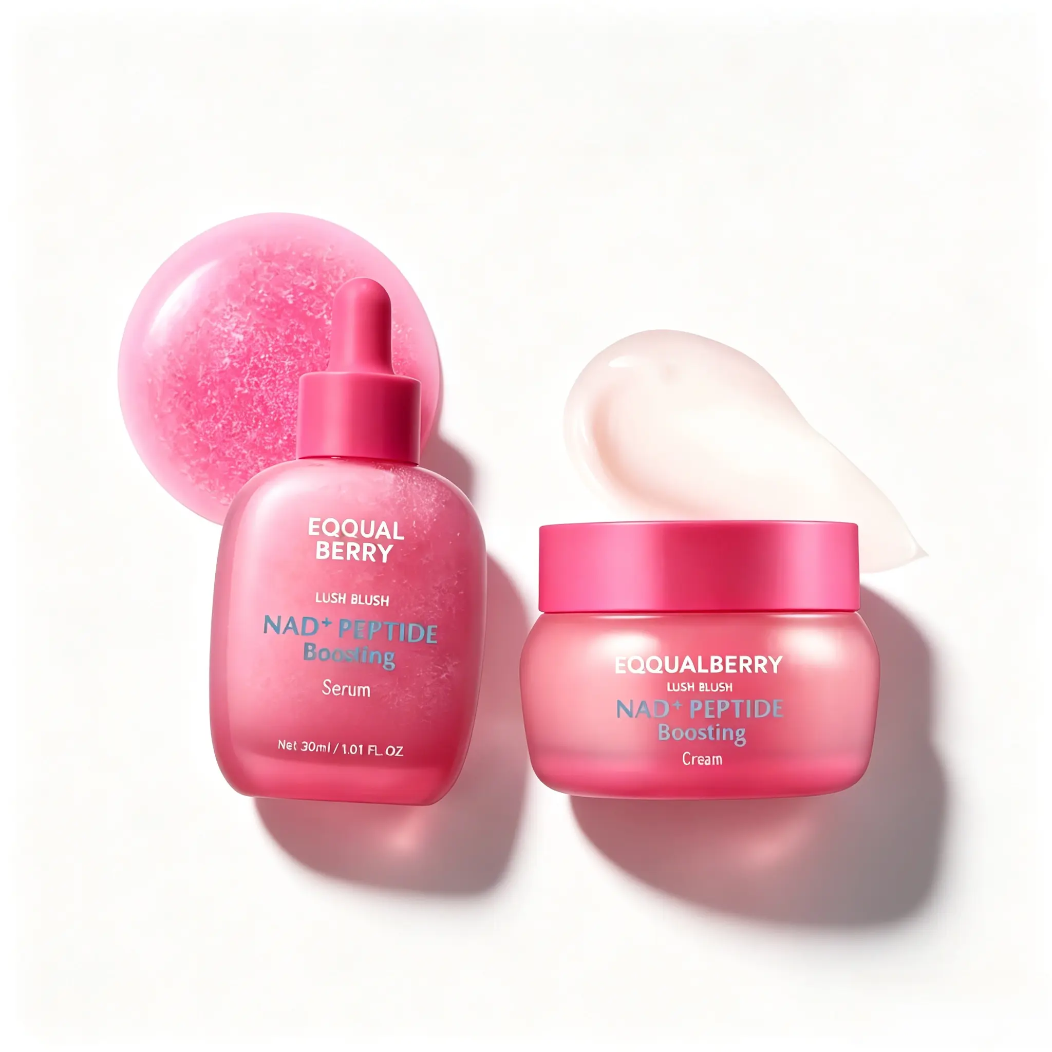 2026 New EQUALBERRY NAD+ Peptide Boosting Smoothie Serum+Cream Set - Korean Anti-Aging Skincare, Eye Firming Serum with 5 Ceramides, Vegan Collagen for Wrinkles, Brightening & Radiant Glow, Skin Repair, Glow Up, Soft Skin, Skin Transformation