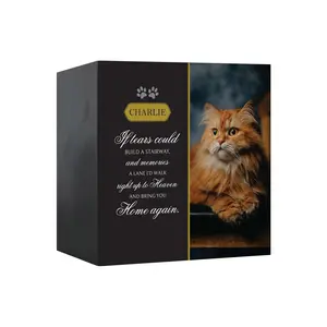 Pet Loss Gift Personalized Pet Cremation Urn Shadow Box Pet Memorial Remembrance Gift for Dog and Cat Lovers Grief Journey Sympathy Gift | If Tears Could Build