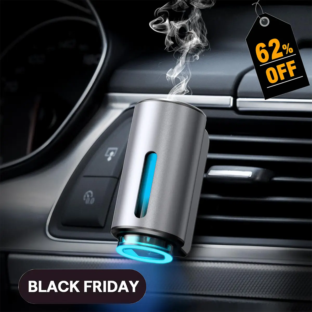 【Black Friday】Fulog Car Air Fresheners - 3*10ML Natural Lasts 45 Days, Portable Waterless Car Diffuser Air Freshener Car Aromatherapy Diffuser,Perfec