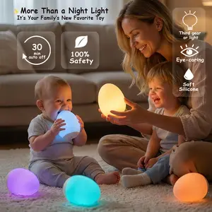 Night Light for Kids Egg Night Light for Baby Nursery,  7 color changes  & 30-Min Timer Portable Nursery Night Lamp forBaby Nursery & Kids Bedroom,DIY Hand-Painted Custom Lamp