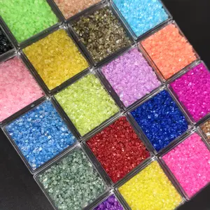 20-Piece Set of 102g 2-4mm Colored Irregular Glass Pebbles in 20 Vibrant Colors for DIY Crafts Jewelry Making Nail Art Picture Frame Filling Shining Textured Beads