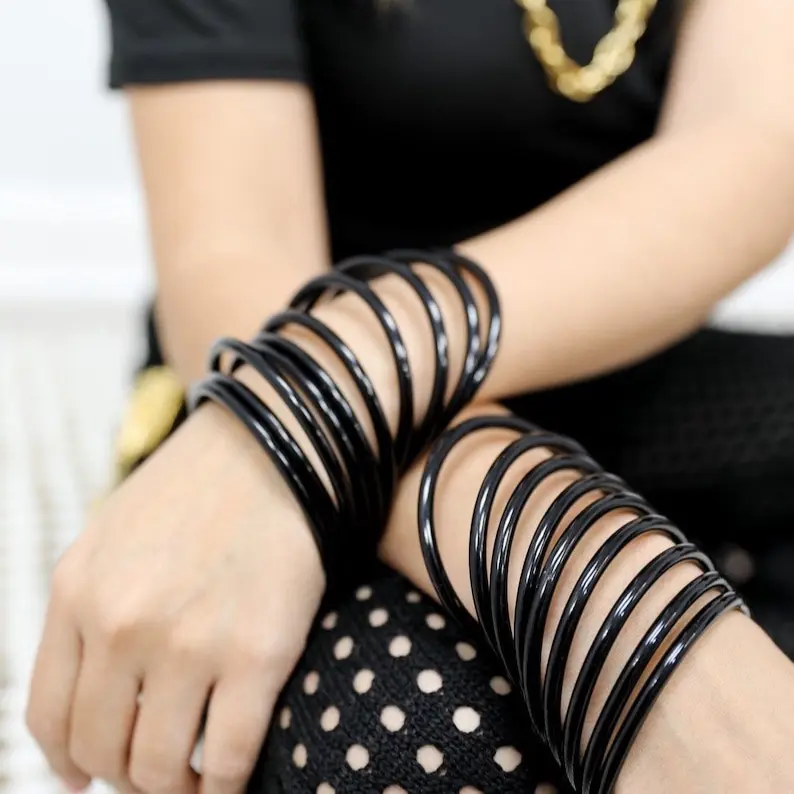 Black Glass Bangles Set 12pcs Handcrafted for Everyday Wear Festivals Weddings Birthdays in 2.4 2.6 2.8 Sizes Perfect for Any Outfit