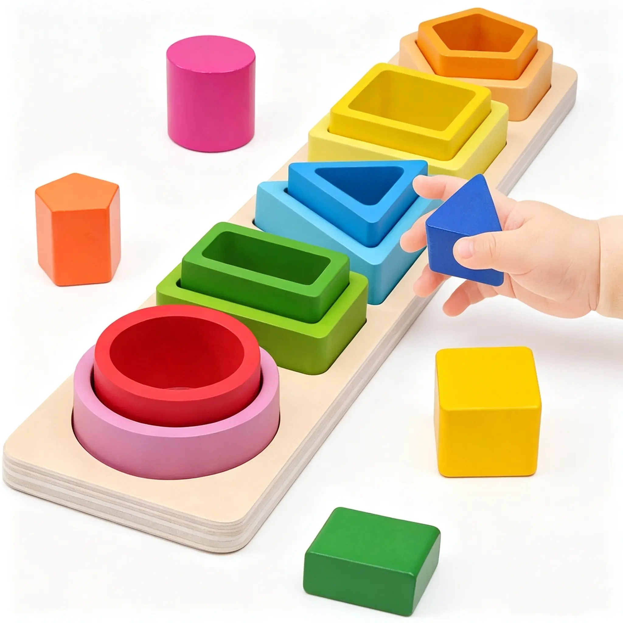 Montessori Toys for 1 Year Old, Stacking Toys Shape Sorter for Toddlers 1-3 | Color Sorting Toddler Educational Toys, Preschool Learning Activities, Christmas Birthday Gift for 1 2 3 Year Old Boys Girls