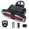 XTAUTO Compact Remote Controller LED Bike Light - Type-C & Solar Charging, Easy Installation, Left-Turn Signal, Multiple Modes, Super Bright for Night Riding Safety, Battery-Powered Bicycle Taillight Reflector