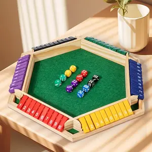 Wooden Dice Game Set for 1-6 Players, Includes 12 Dices, Durable, Crafted, Fun, Perfect for Kids and Adults, Ideal for Family Night and Home Parties