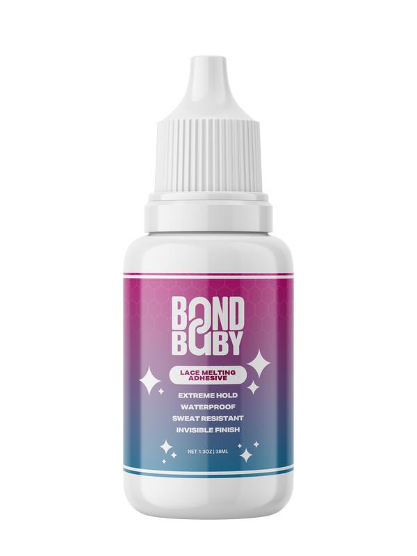 BondBaby Trio - Lace Melting Adhesive, Lace Glue Remover & Wax Stick for Haircare - Gentle Jojoba Formula - Strong Hold, Non-Greasy, Flexible Firm Grip