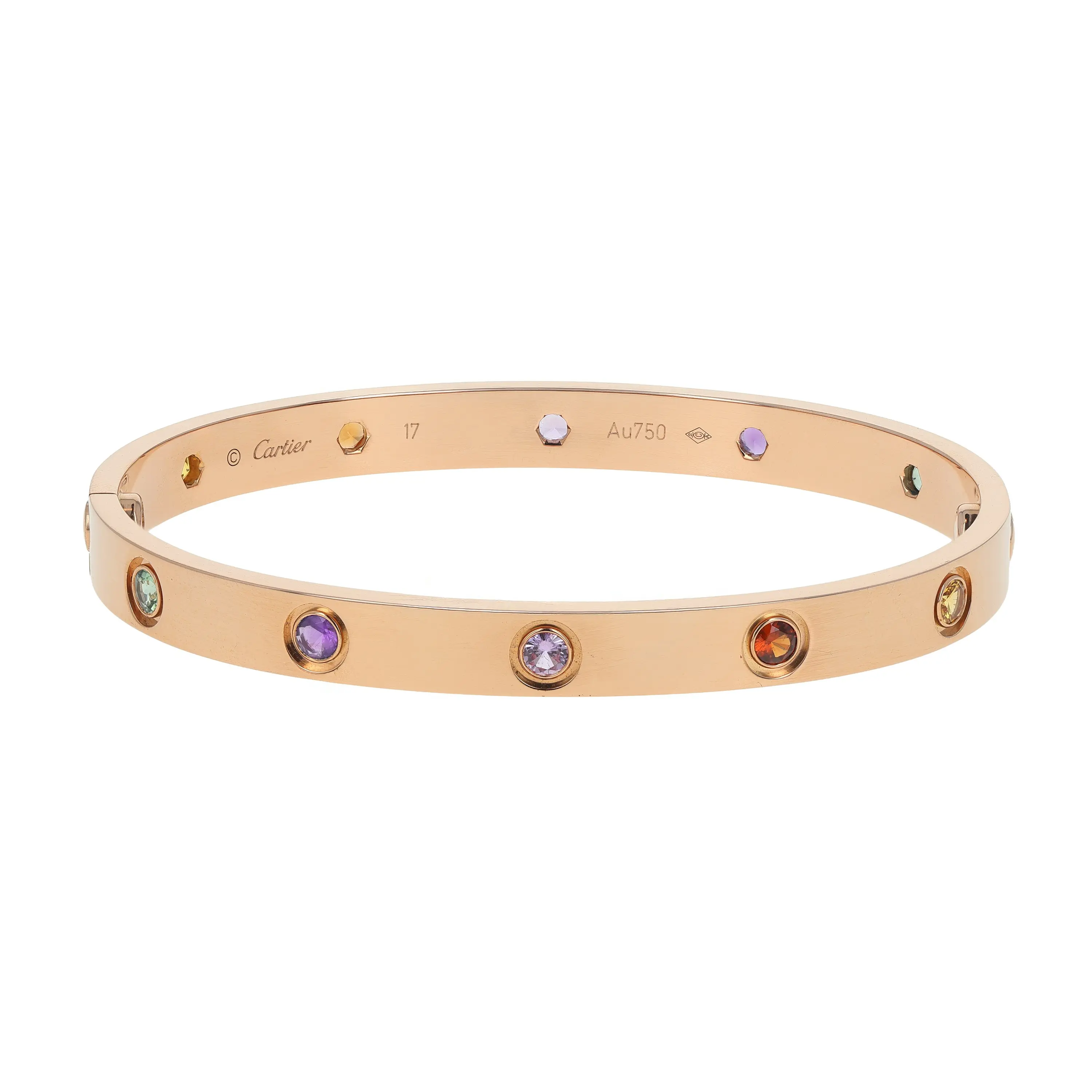 Pre-owned Cartier Love Bangle Bracelet Size 17