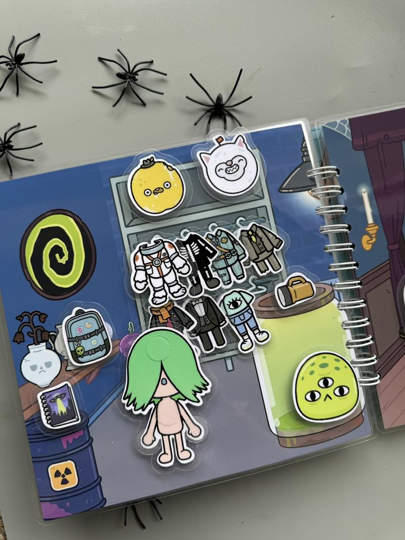 Halloween activity book, busy book, educational paper dress up dolls, toddler paper doll house, lulu printable paper dolls