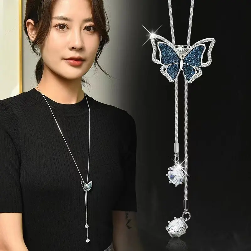 129 Little Blue Butterfly Necklace