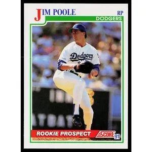 Jim Poole 1991 Score #357 RC Los Angeles Dodgers