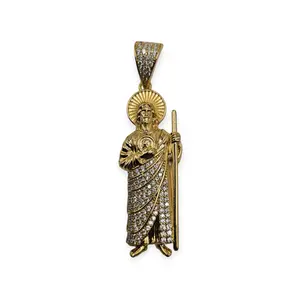 San Judas 14k Gold Plated Large Saint Jude Necklace