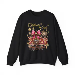 New Year 2026 Glitter Sweatshirt | Celebrate in Style Crewneck | Sparkly NYE Party Sweatshirt