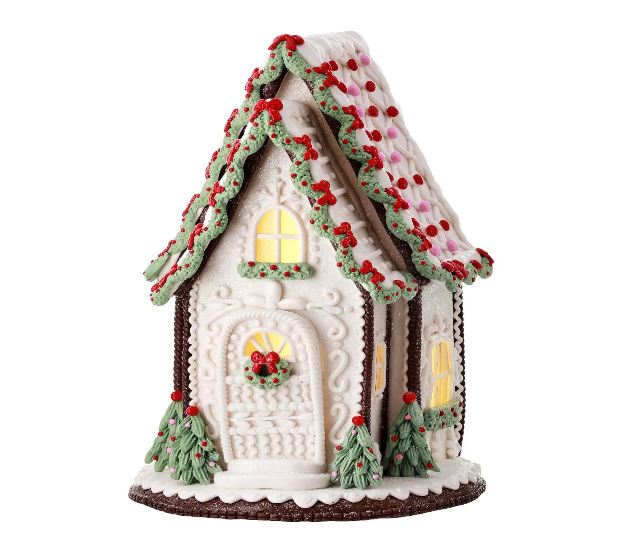 RC Home Decor-13" White Gingerbread House with LED Lights RC Home Decor-13" White Gingerbread House with LED Lights