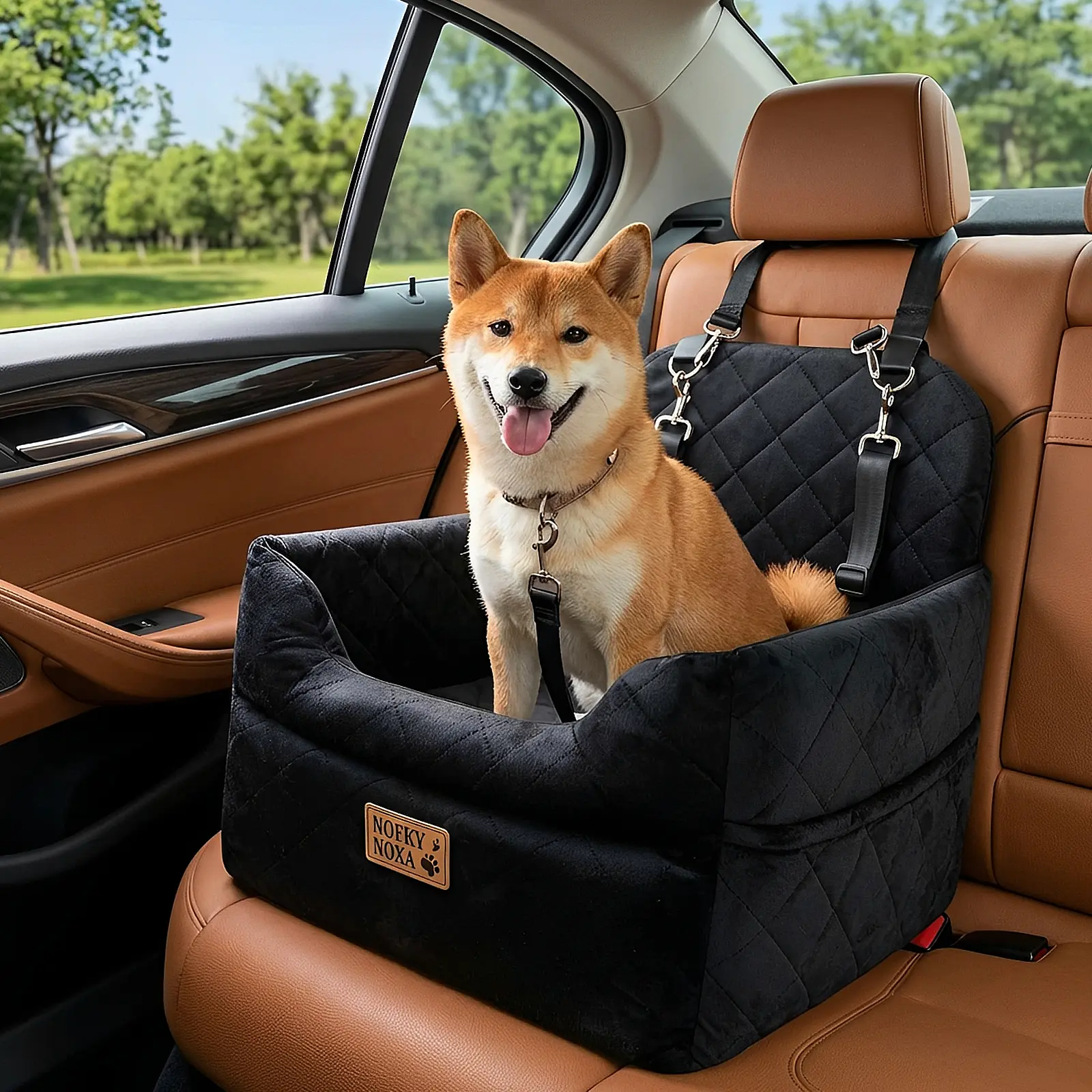 BOFNL Car Pet Seat – Pet car height booster seat with a washable, removable cover for easy cleaning; soft sofa for cats and dogs; portable pet bed suitable for size and medium dogs — usable indoors, outdoors, and while traveling by car