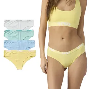 PSD Women's Pastel Solid Cheeky Underwear 4 Pack Boxed Gift Set - Flattering Cheeky Brief, Soft and Comfortable Premium Modal Fabric Everyday Basics