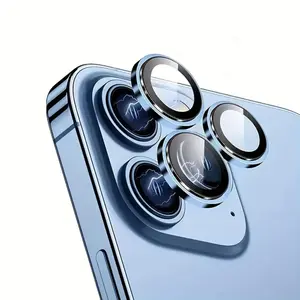 Tempered Glass Camera Lens Protector, 1 Set Phone Lens Protective Cover, Phone Accessories Protection Compatible with Smartphone iPhone 11 12 13 14 15 16 Pro Max Plus, Cases