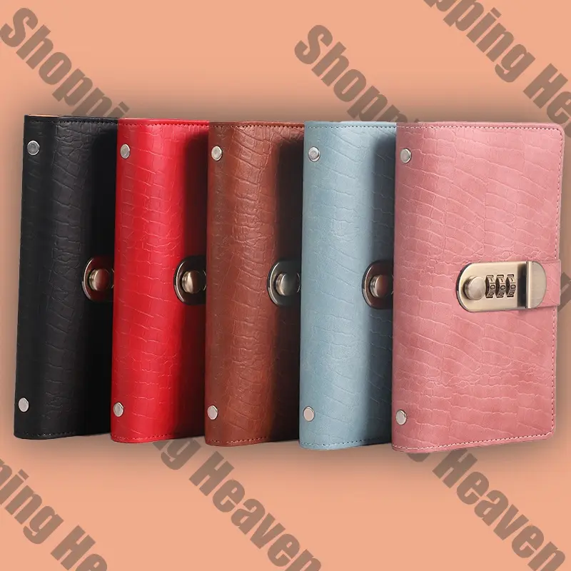 A6 Savings Notebook, Cash Storage Album, A Small Financial Management Book with Lock, Suitable for Storing Coins and Important Information, 50 Sheets, 100 Pages Fun Binder- Cash Notebook