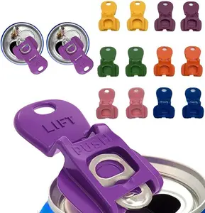 Complete Cover Easy Tab Opener New and Improved 12PK Beverage Barricade 2.0. Colorful Drink Can Protector Cap for Soda, Beer, Coke Shields From Bugs, Bees, Dust at the Party, BBQ, Beach Kitchen Utensils