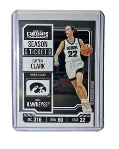 Caitlin Clark 2024 Silver Foil Panini College Contenders #CC3 Iowa Hawkeyes