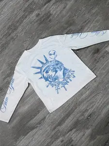 Men's Long Sleeve Round Neck Graphic Tee, Slim Fit Casual T-Shirt, Diamond Pattern Liberty Print, Versatile Home Wear, Perfect Gift Choice