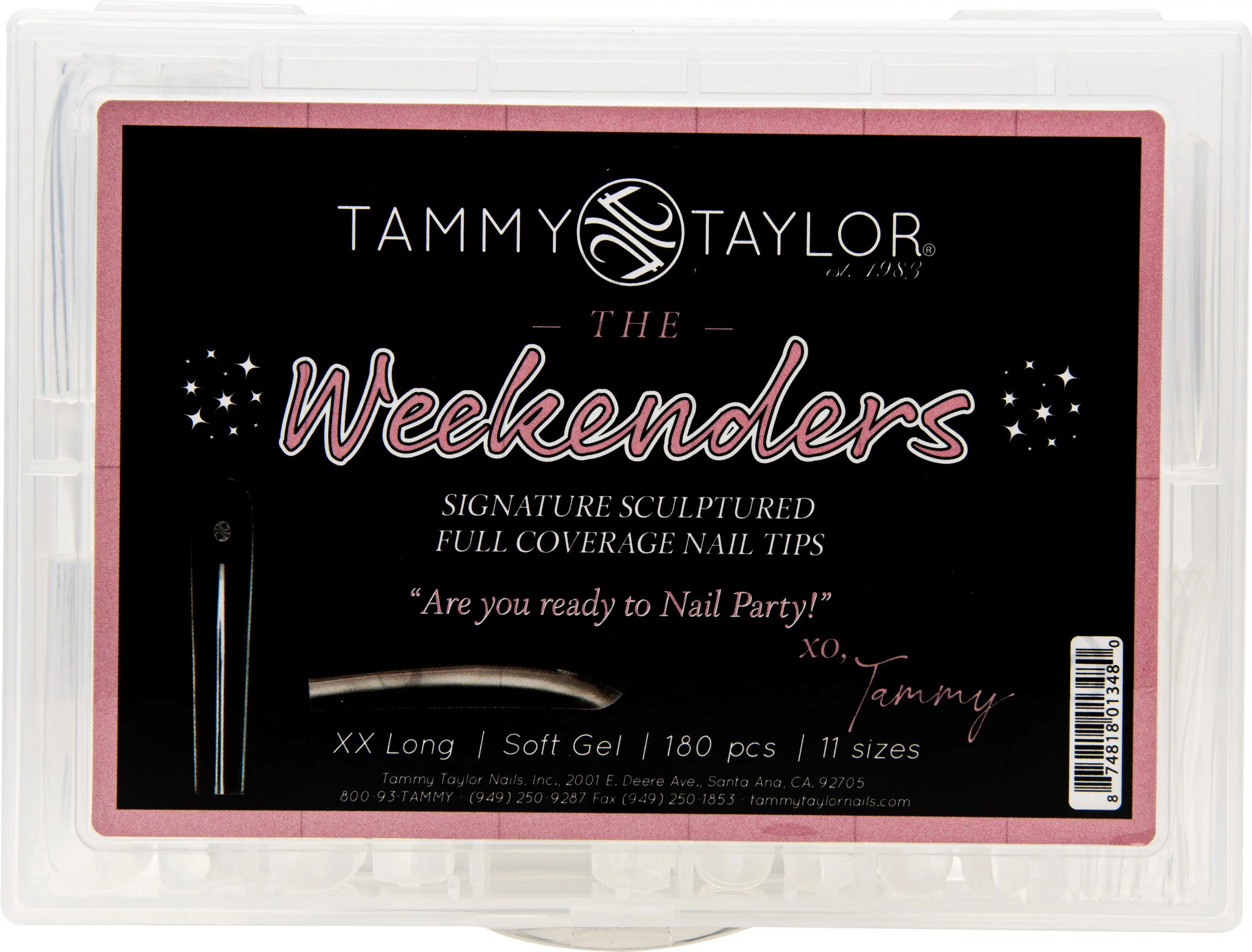 Tammy Taylor Nails The Weekenders Sheer Acrylic Gel System Signature Sculptured Square Full Coverage Nail Tip Extensions