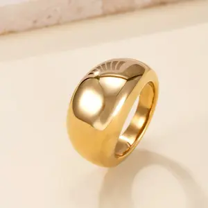 Casting Curved Smooth Stainless Steel Ring, Fashionable and Versatile Stainless Steel Accessory