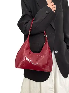 2026 Spring Summer New PU Leather Shoulder Clutch, Minimalist Solid Color, All Seasons, Fashion Handbag for Office, College, Work, Business, Versatile Shoulder Bags