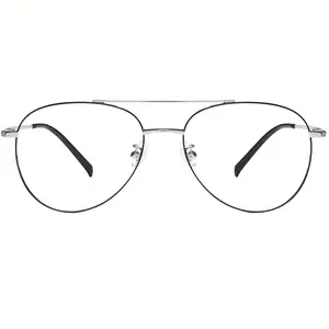 Classic Double-Bridge Glasses | Ultra-Light Titanium Frame | Black/Silver | Flatters All Faces | Unisex. 0113-24 #DoubleBridge #TitaniumGlasses
