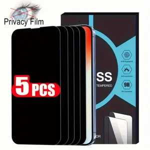 5-Pack Anti-Glare Tempered Glass Screen Protector For iPhone 17 17Air 17 Pro 17 Pro Max 16 Pro Max 15 Plus 14 Pro Max 13 Pro 12 Mini 11 X XR XS Max Scratch-Resistant Anti-Fingerprint Ultra Smooth Touch