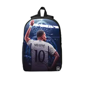 Kylian Mbappé Real Madrid " Laptop Backpack, Durable Polyester with Breathable Straps & Side Pockets, Ideal for School, Travel & Soccer Fans