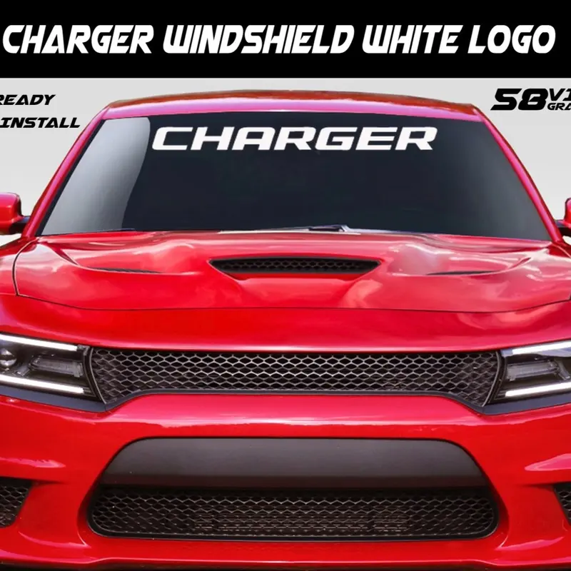 Dodge Charger, White Decal Windshield 40x5 inch