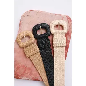 Stretch Raffia Belt