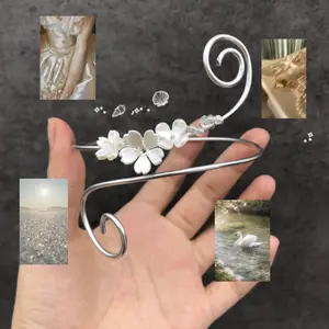 Pure Ivory Petal Arm Cuff  Soft Girl Handmade Summer Aesthetic Jewelry