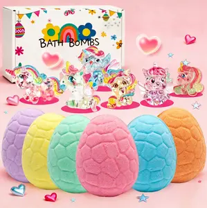 6PCS Macaron Color Bath Bombs for Kids with Surprise Inside – Summer Fizzy Bubble Bath Set for Fun Bath Time, Party Favors & Gifts for Girls