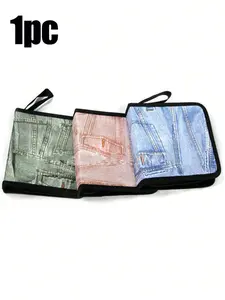Portable CD/DVD storage bag, compatible with Blu-ray discs. Leather wallet-style design with handle and zipper, durable protective case. Large capacity for car, home and travel use.