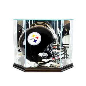 Perfect Cases  Octagon Full Size Football Helmet Display Case- Black