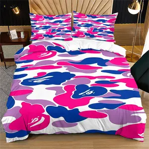 Ape Head Camouflage Pattern Duvet Cover Set, Soft And Durable Bedding Set, Contains 1 Duvet Cover And 1 Or 2 Pillowcases, Suitable For Children And Adults Daily Holiday Birthday Gifts Bedroom Decorations