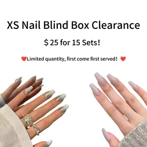 XS Size Press On Nails Box Get 15 Amazing Nail Sets from 100+ Designs for $25: Including 5*XS Size Handmade 10-pc Acrylic Nails & 10*Reusable 24-pc Tech Nails All Random Styles with Tool Kit and Glue Tabs Perfect Fashionable Gift for Her