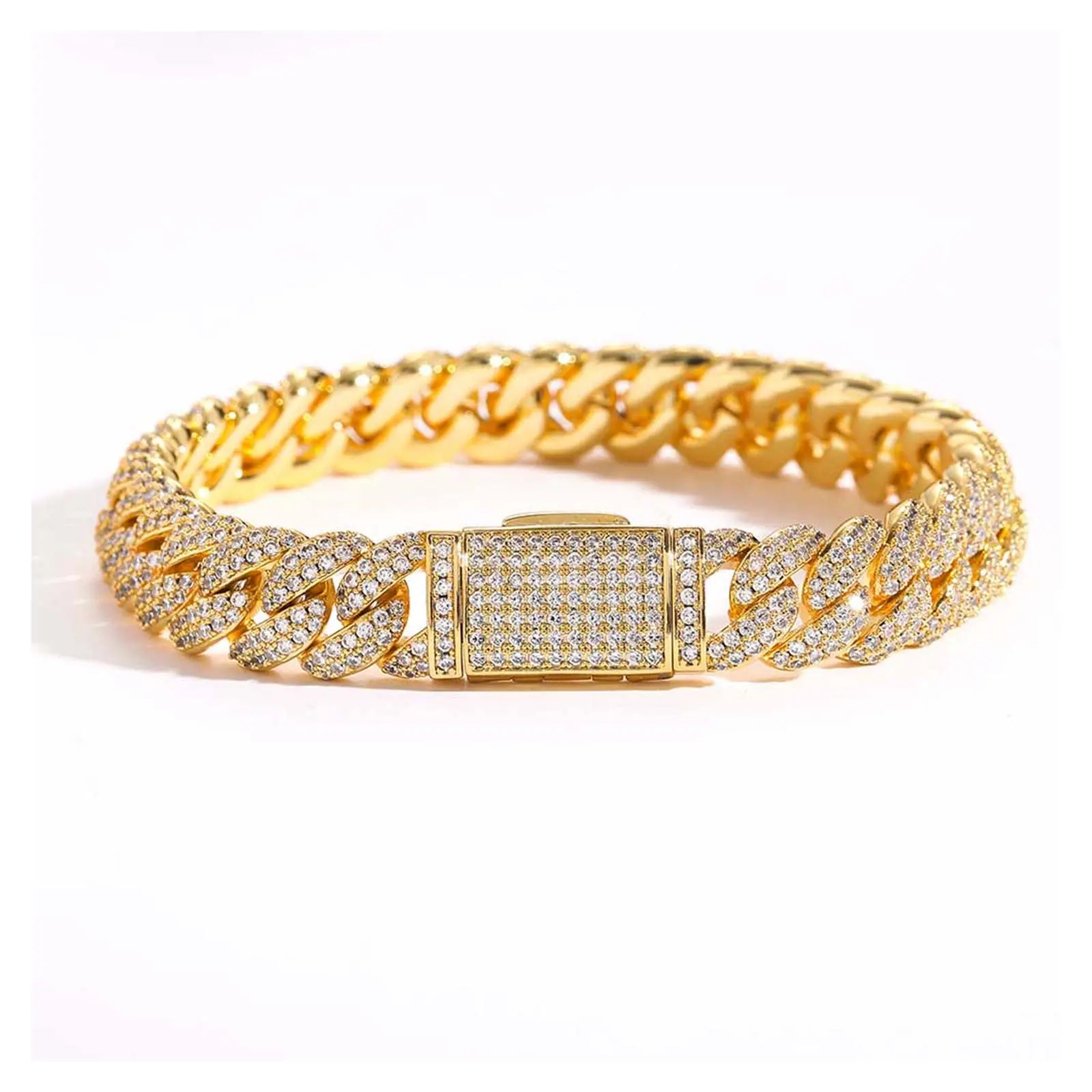 Luxury Gold Chunky Chain Rhinestone Bracelet – A Street Style Must-Have – Perfect Gift
